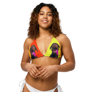 All-Over Print Recycled Padded String Bikini Top