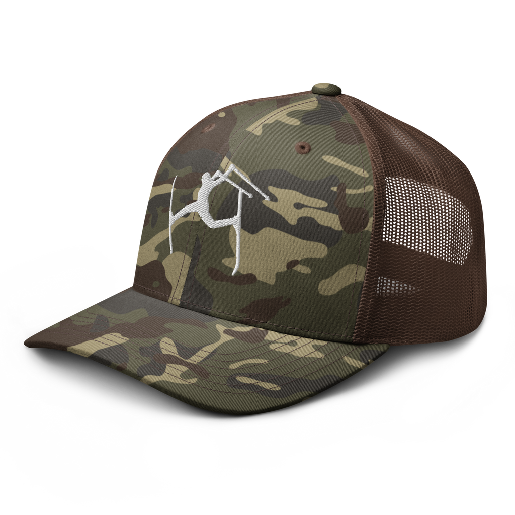 SKIMAN FULL SEND White Camouflage trucker hat
